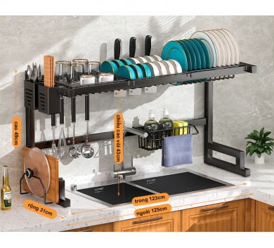 Kệ Đựng Bát Đĩa Gác Bồn Rửa Bát Cao Cấp Đa Năng 1Tầng-Kệ Để Chén Đĩa Trên Bồn Rửa Bát Tiện Ích (Hàng Loại 1)