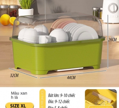 Hộp Đựng Bát Đũa Có Nắp và Rãnh Thoát Nước Size XL