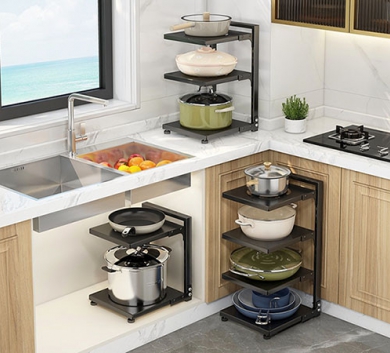 Kệ để xoong nồi nhiều tầng 2 màu sắc 2/3/4 tầng có thể điều chỉnh khoảng cách các tầng